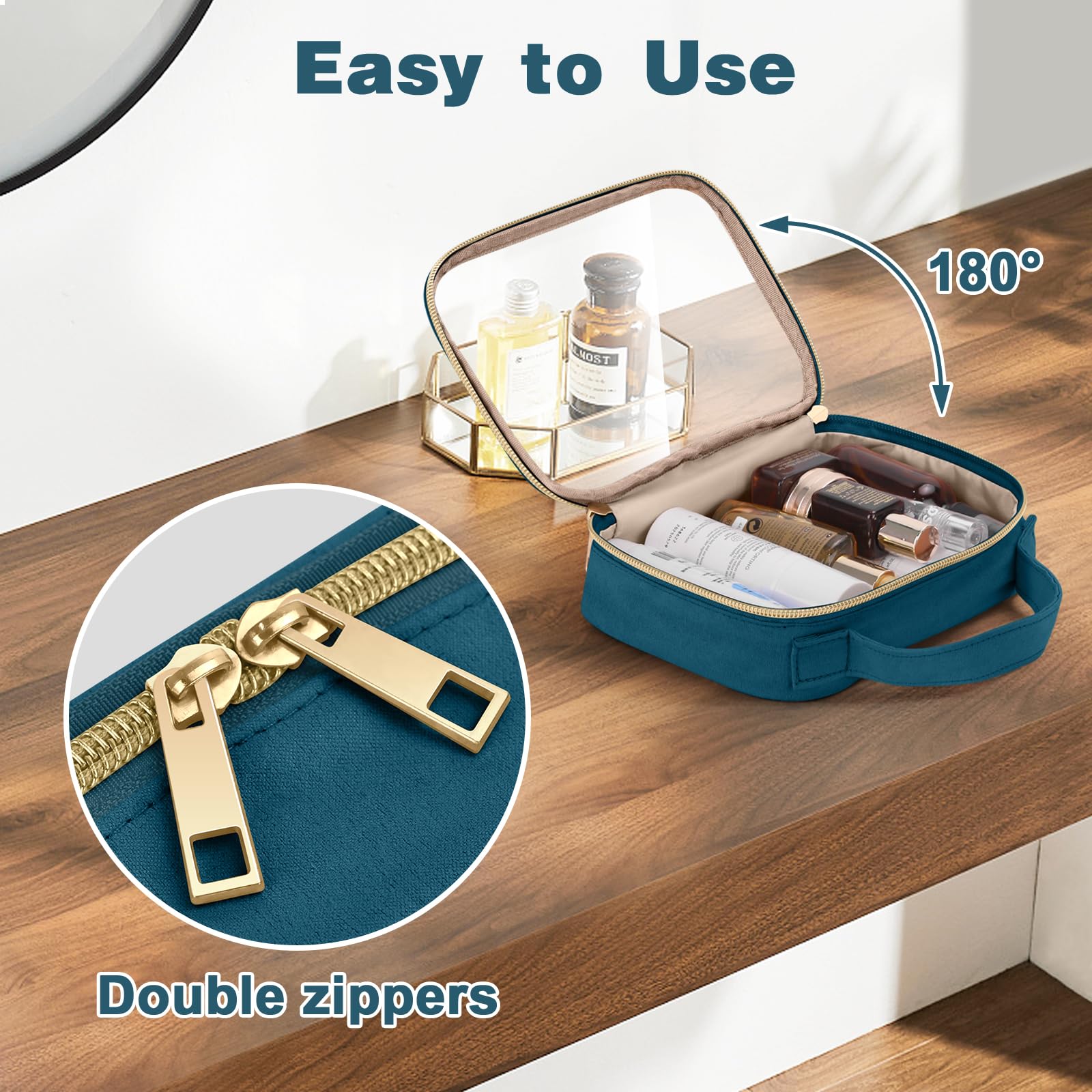 Wedama trousse toilette compacte, dimensions 7,8 x 5,9 pouces, bagage cabine.