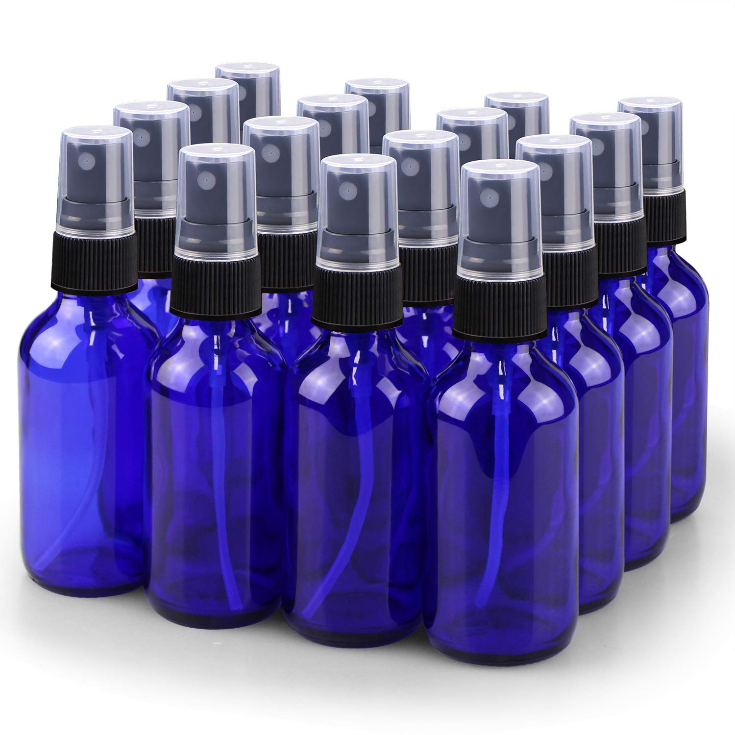 Wedama vaporisateur en verre 2 oz bleu, ensemble de 16, brume fine pour arrosage précis.