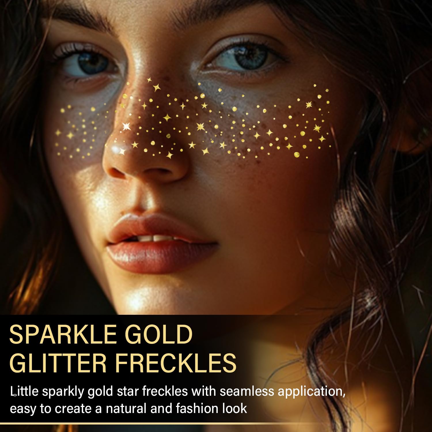 WEEMAY patchs visage paillettes dorées, formes variées pour personnaliser votre maquillage