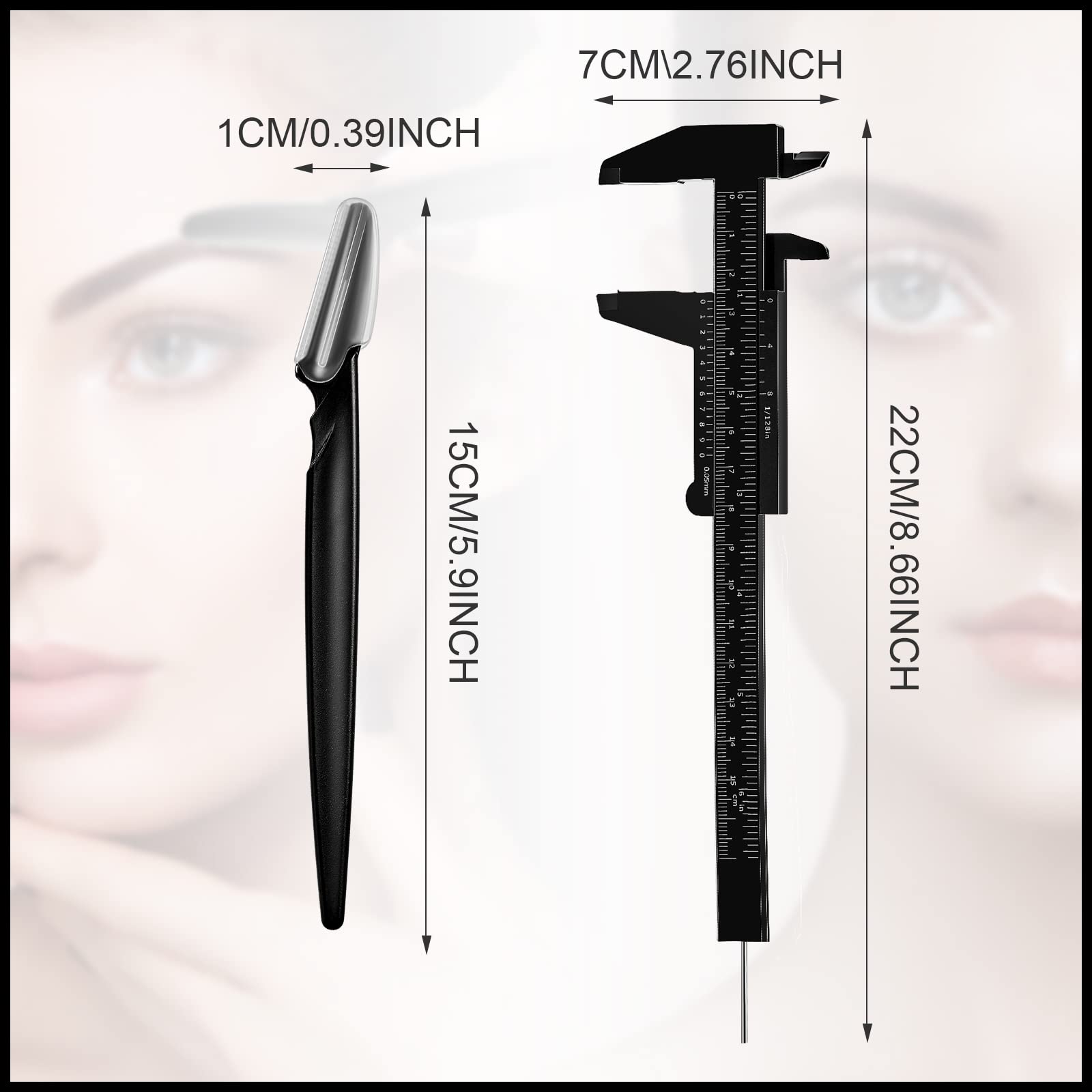 Weewooday mini calbre sourcils, outil compact et portable.