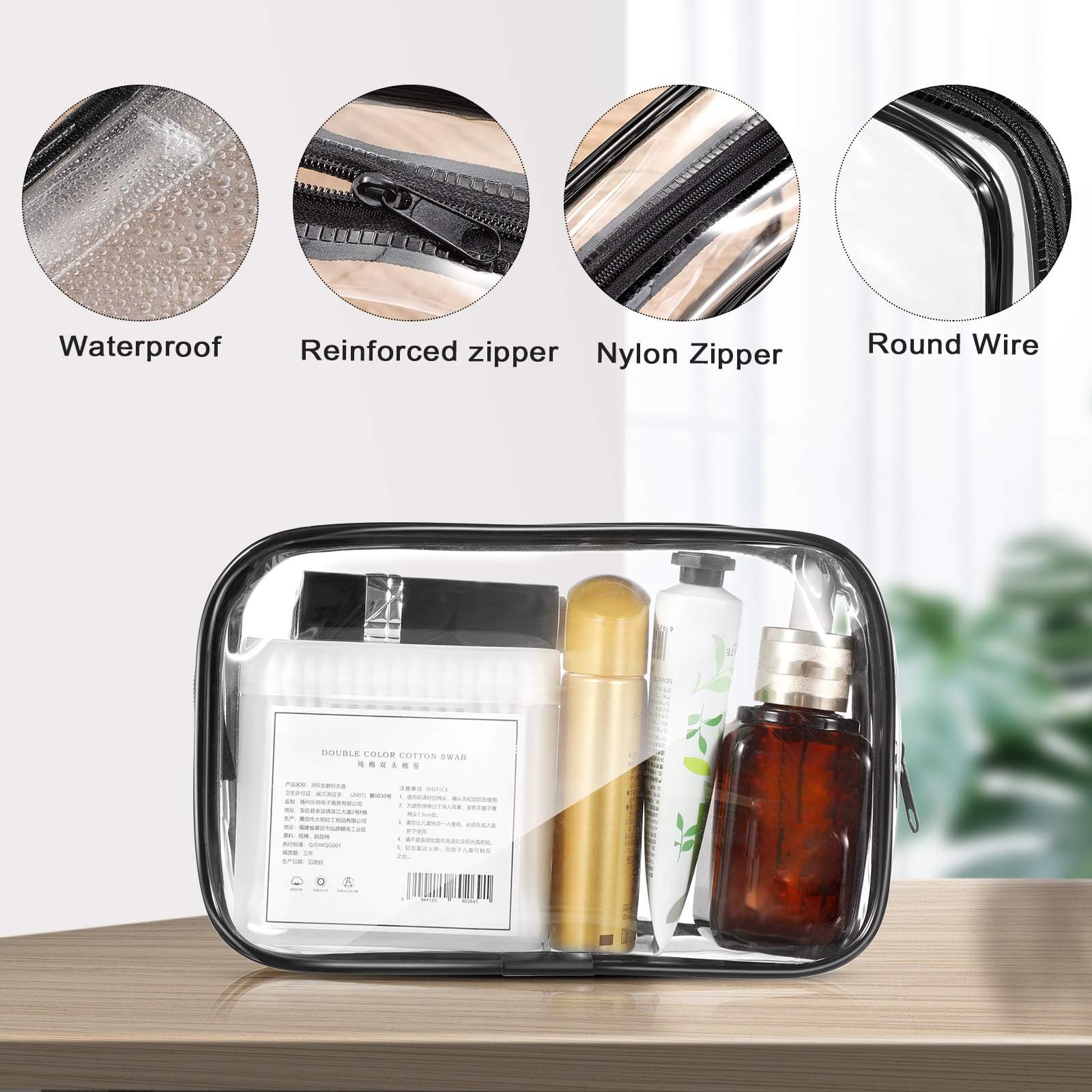 Organisateur transparent compact pour maquillage et petites fournitures au quotidien.