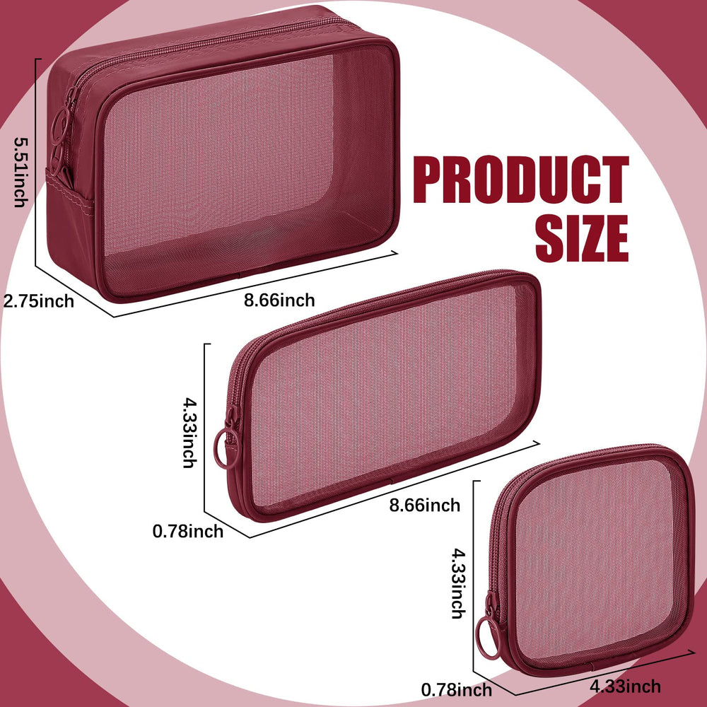 Weewooday pochette-maquillage-filet-mesh compacte pratique pour les essentiels quotidiens.