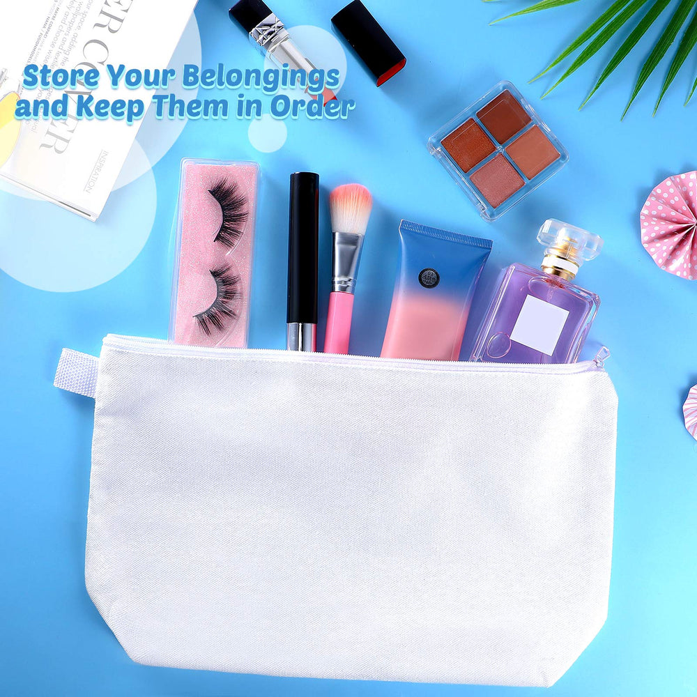 Weewooday pochette organisation stationerie en toile blanche, idéal pour petites fournitures