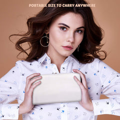 Weewooday pochette rangement voyage en toile blanche, légère et facile à transporter