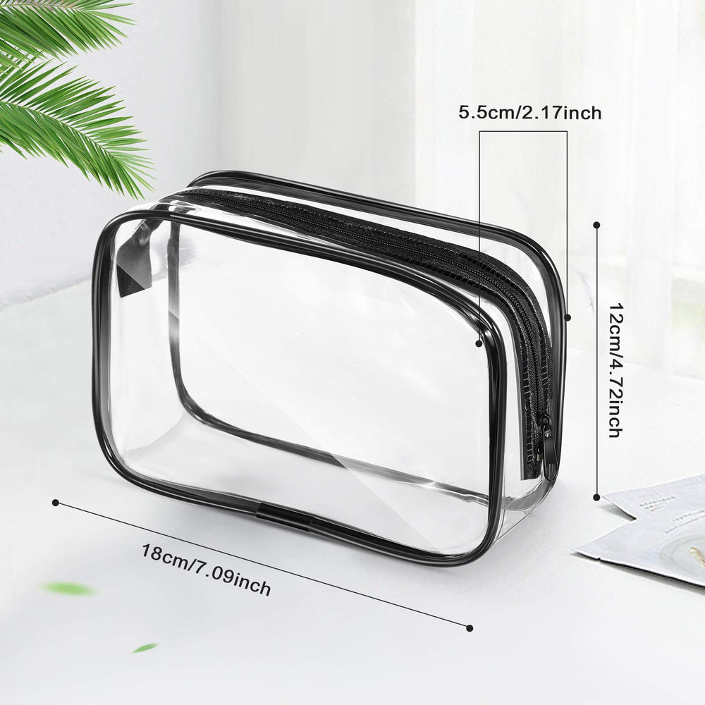 Pochette PVC étanche avec fermeture éclair, idéale en voyage et pour le rangement.