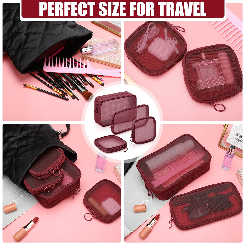Weewooday trousse-organisation-cosmetique-filet-mesh rangement clair pour tout accessoire.