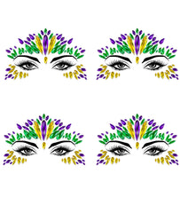 Wehhbtye autocollants bijoux yeux Mardi Gras ensemble: éclat éphémère pour maquillage festif.