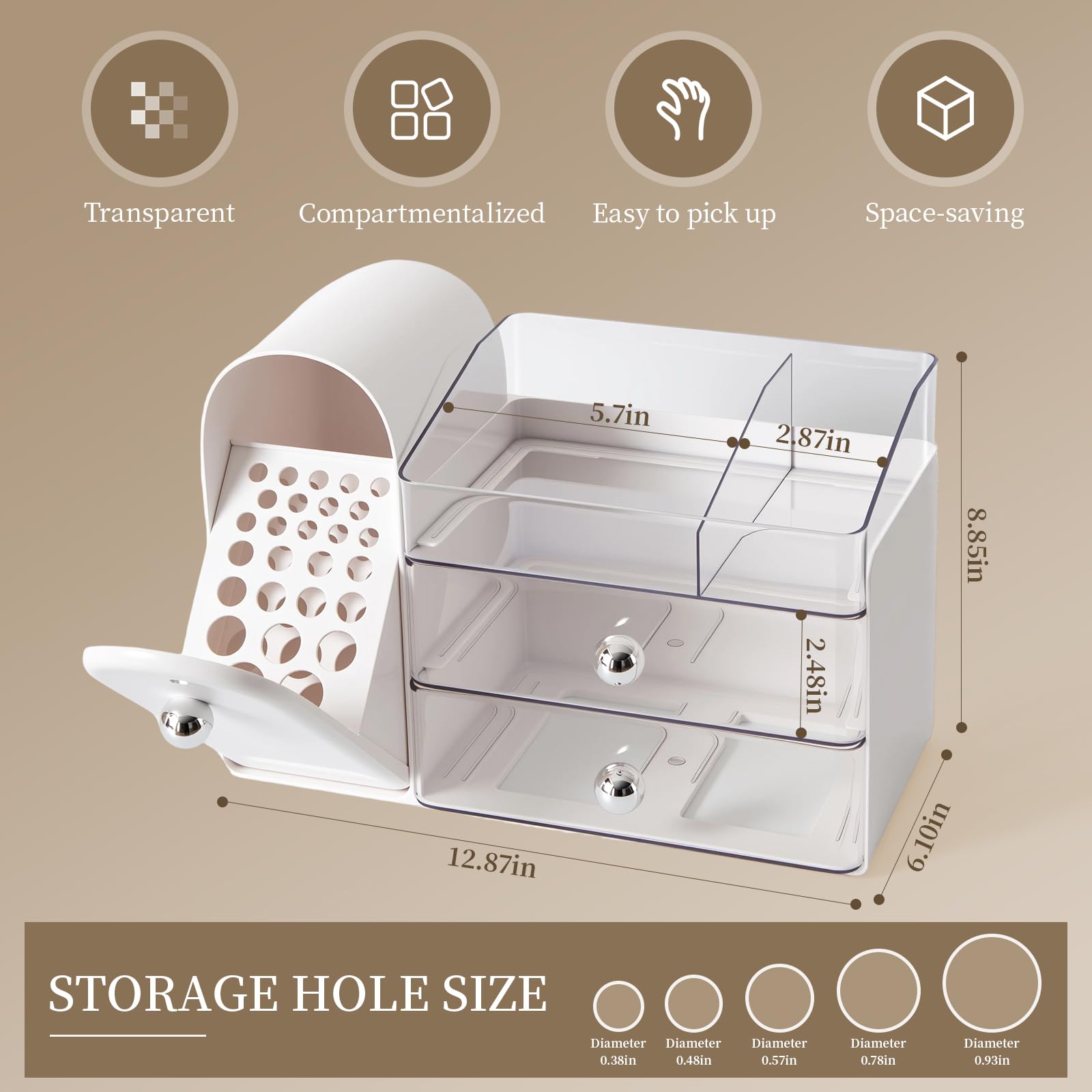 Weidace rangement cosmétique tiroirs transparents pour visibilité rapide des produits