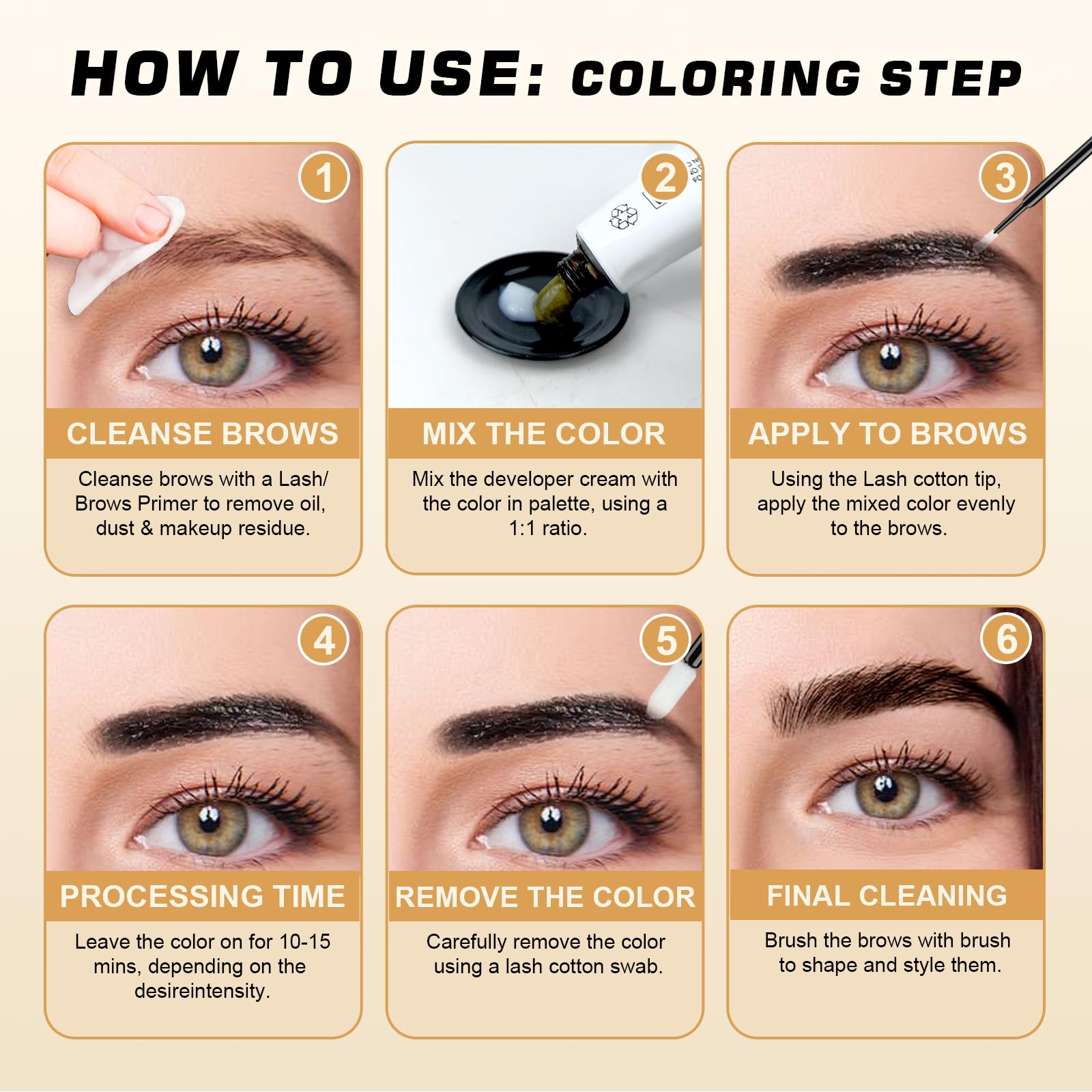 Teinte noire WEILNELL sur cils et sourcils durable.