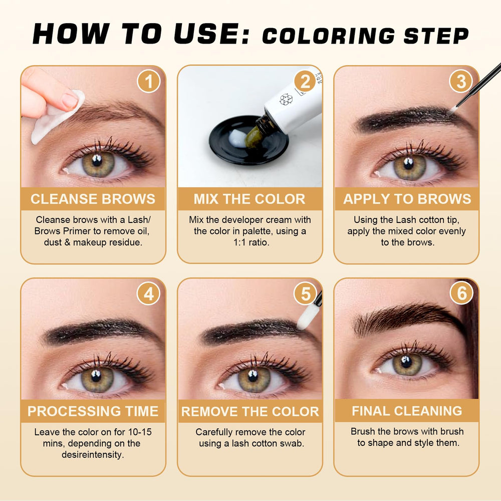 Teinte noire WEILNELL sur cils et sourcils durable.