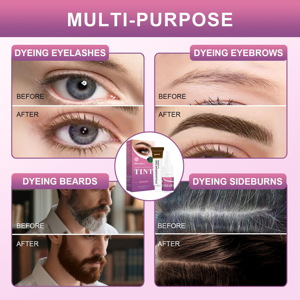 WEILNELL kit coloration cils et sourcils – applicateur précis pour une application facile