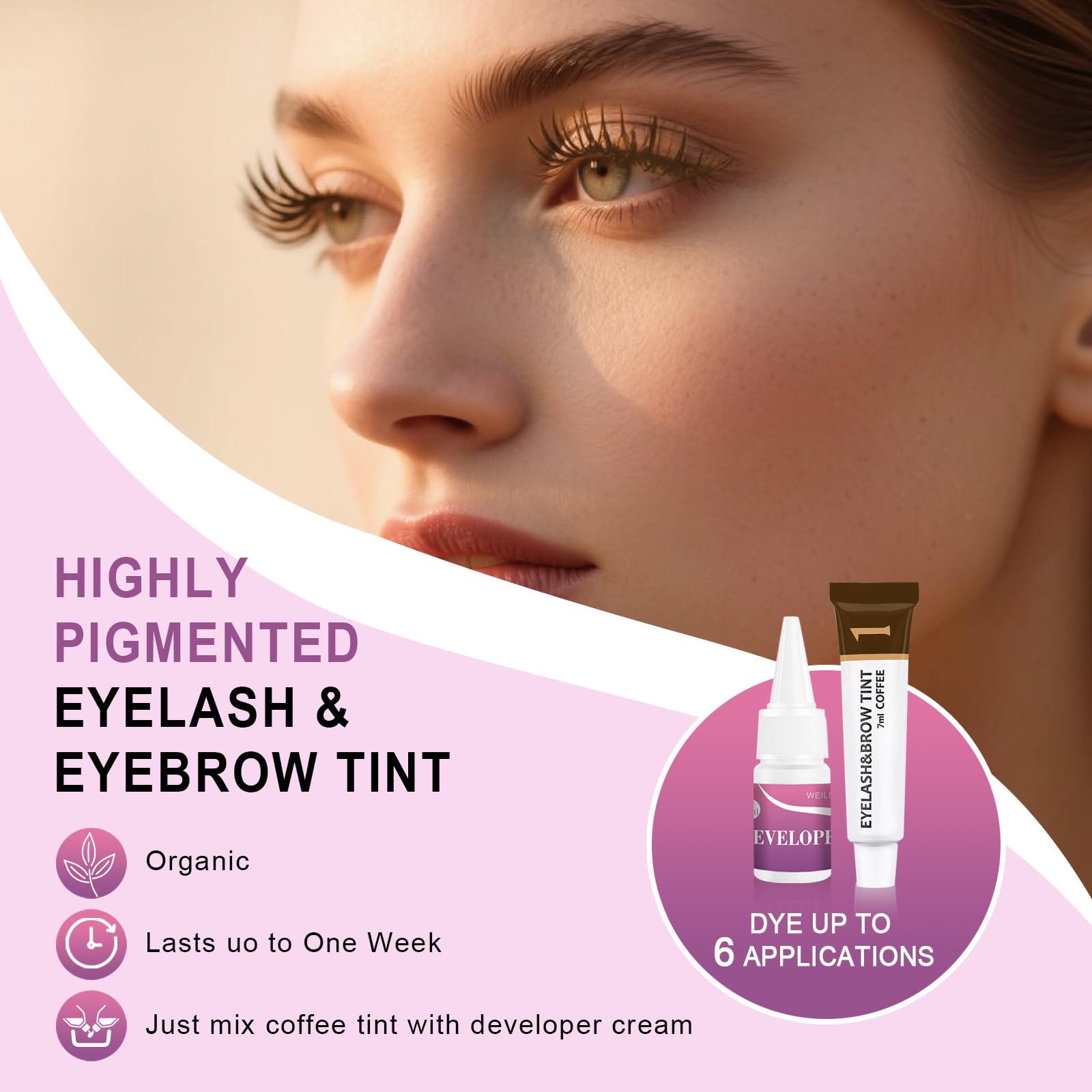 WEILNELL kit coloration cils et sourcils – comparaison avant/après fiable