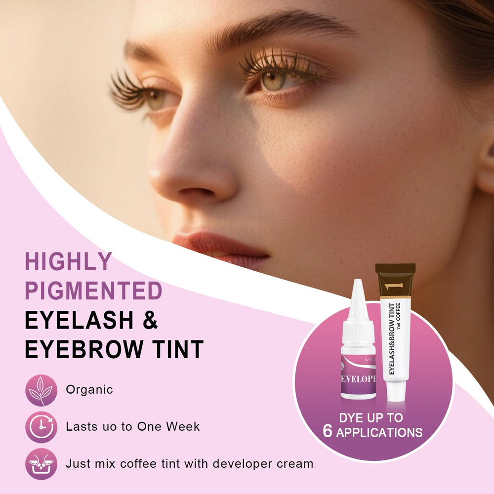 WEILNELL kit coloration cils et sourcils – comparaison avant/après fiable