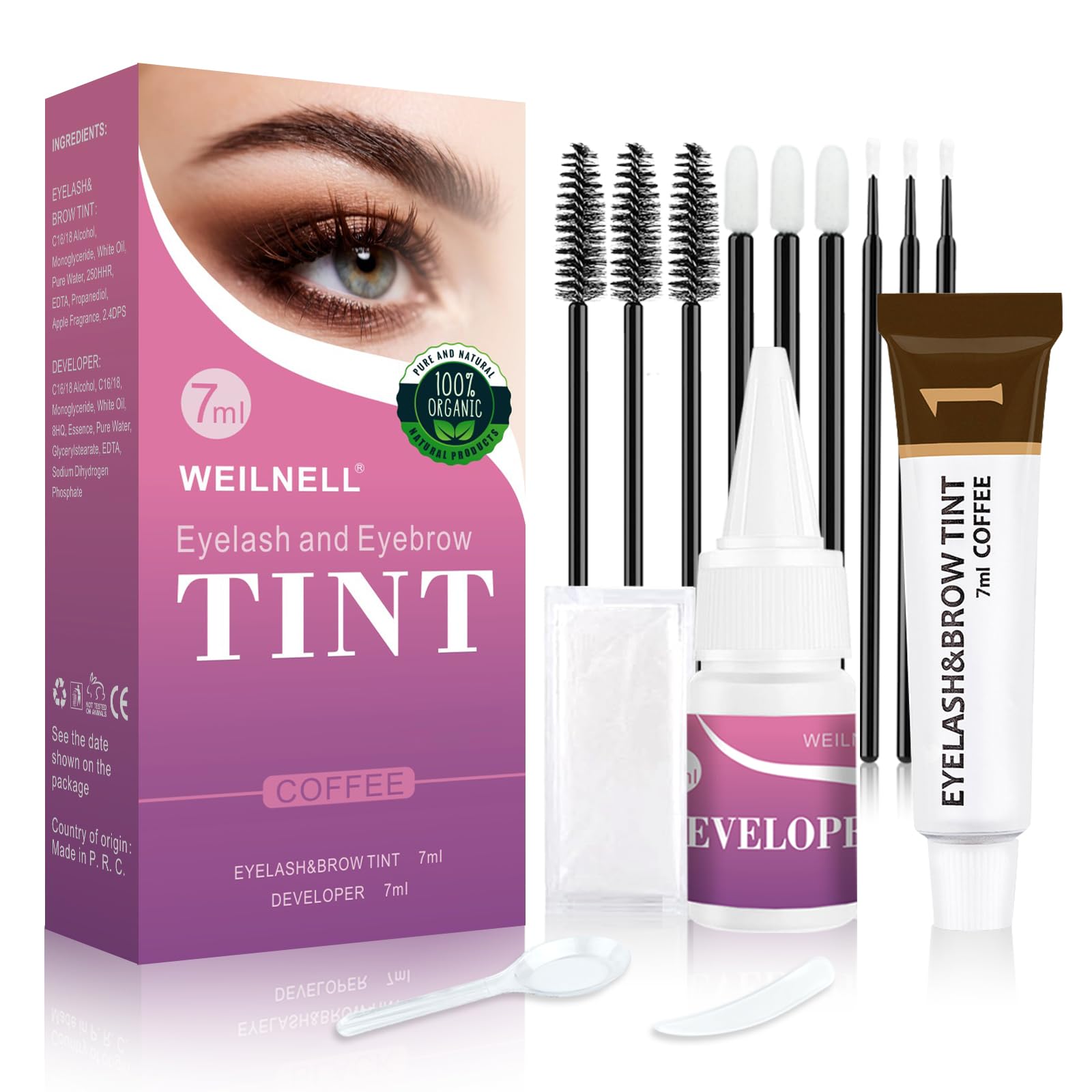 WEILNELL kit coloration cils et sourcils – emballage pratique pour coloration à domicile