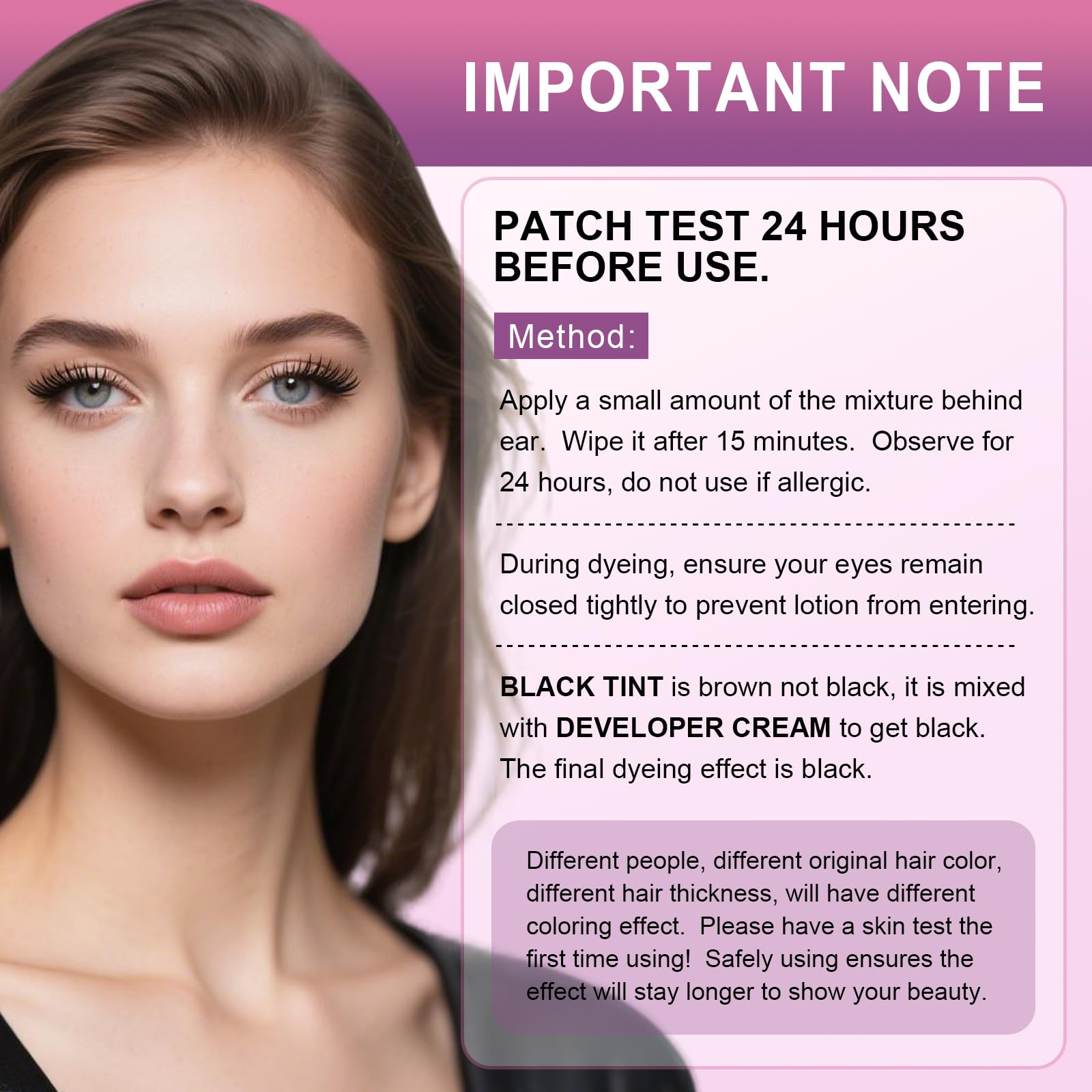 Résultats naturels noir WEILNELL pour cils et sourcils.