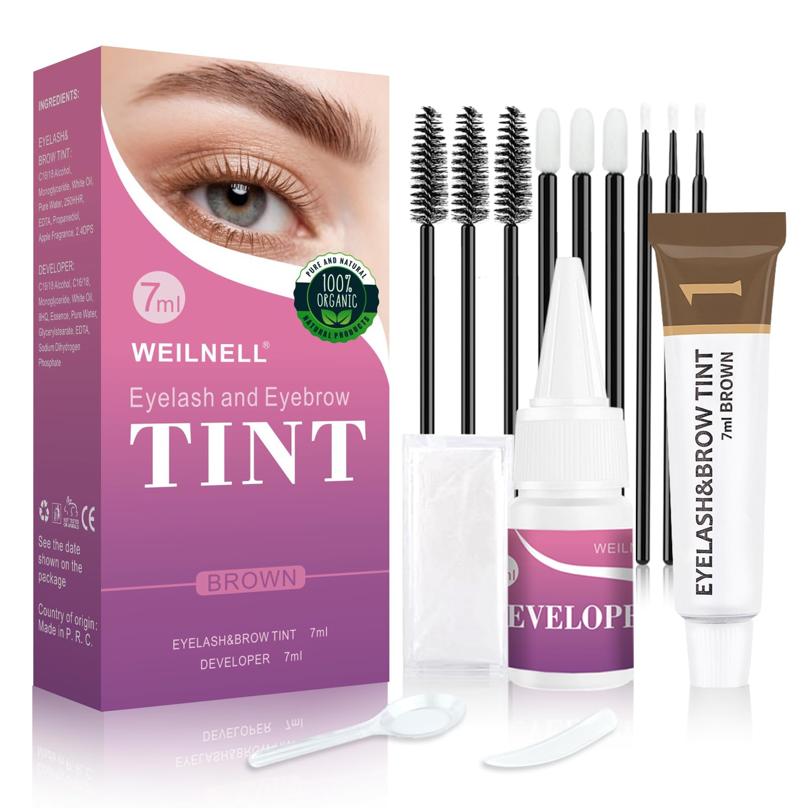 WEILNELL kit-teinte-cils-sourcils offre une couleur naturelle durable et un regard amélioré.