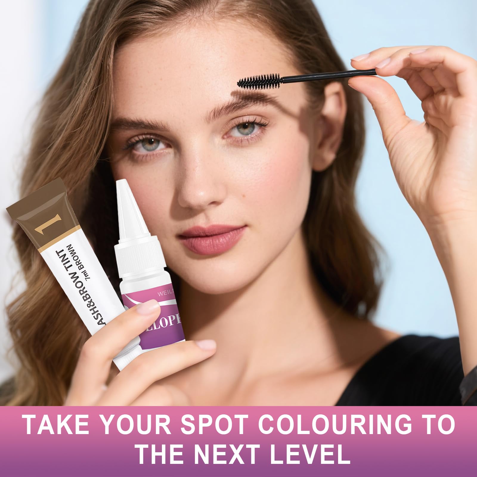 WEILNELL teinte-cils-sourcils formule douce adaptée pour peaux sensibles.