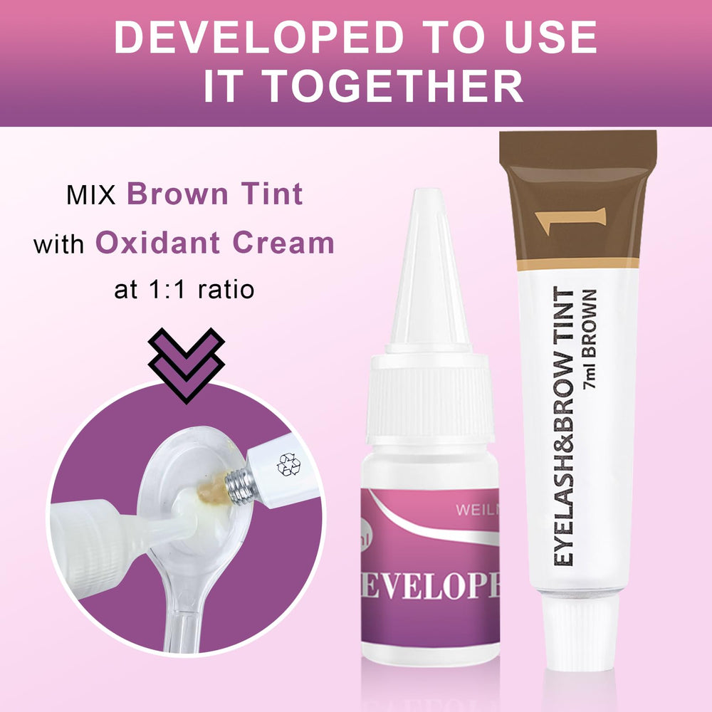 WEILNELL kit-teinte-cils-sourcils tout-en-un avec outils professionnels inclus.