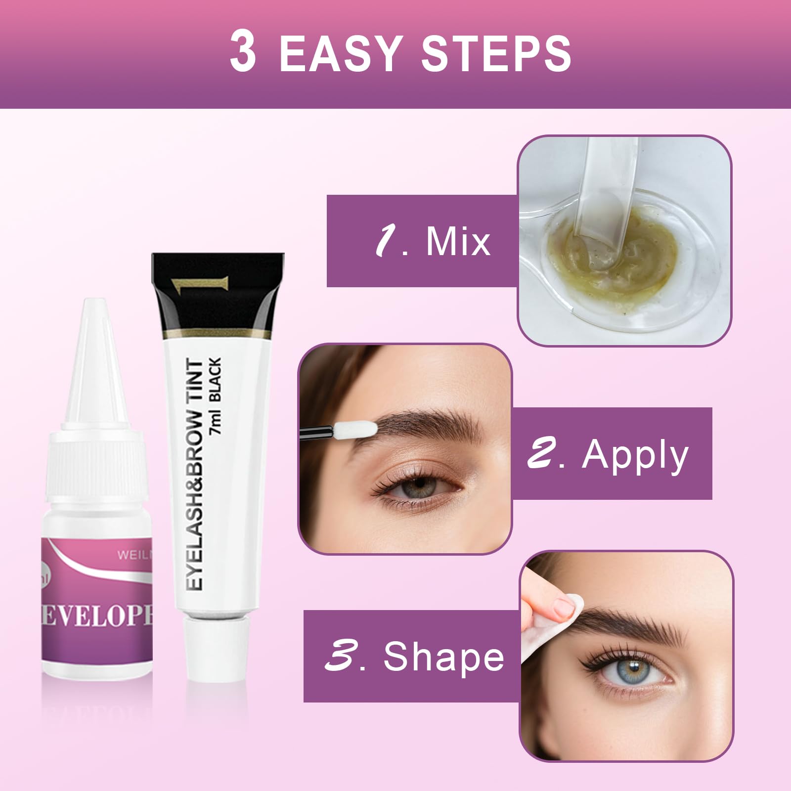 Test peau préalable WEILNELL, sécurité avant coloration cils et sourcils.