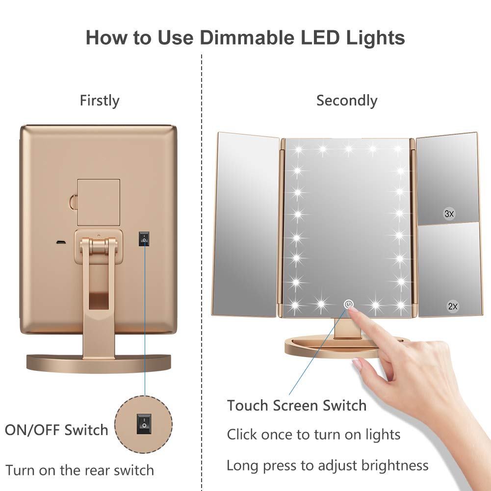 WEILY miroir-alimentation usb et piles offre flexibilité.