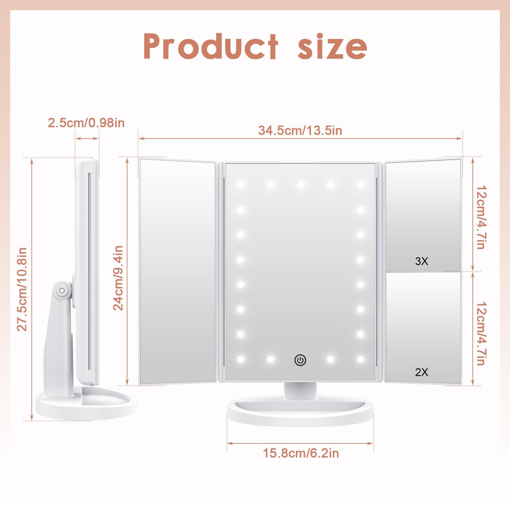 Miroir WEILY alimentation USB ou piles AAA.