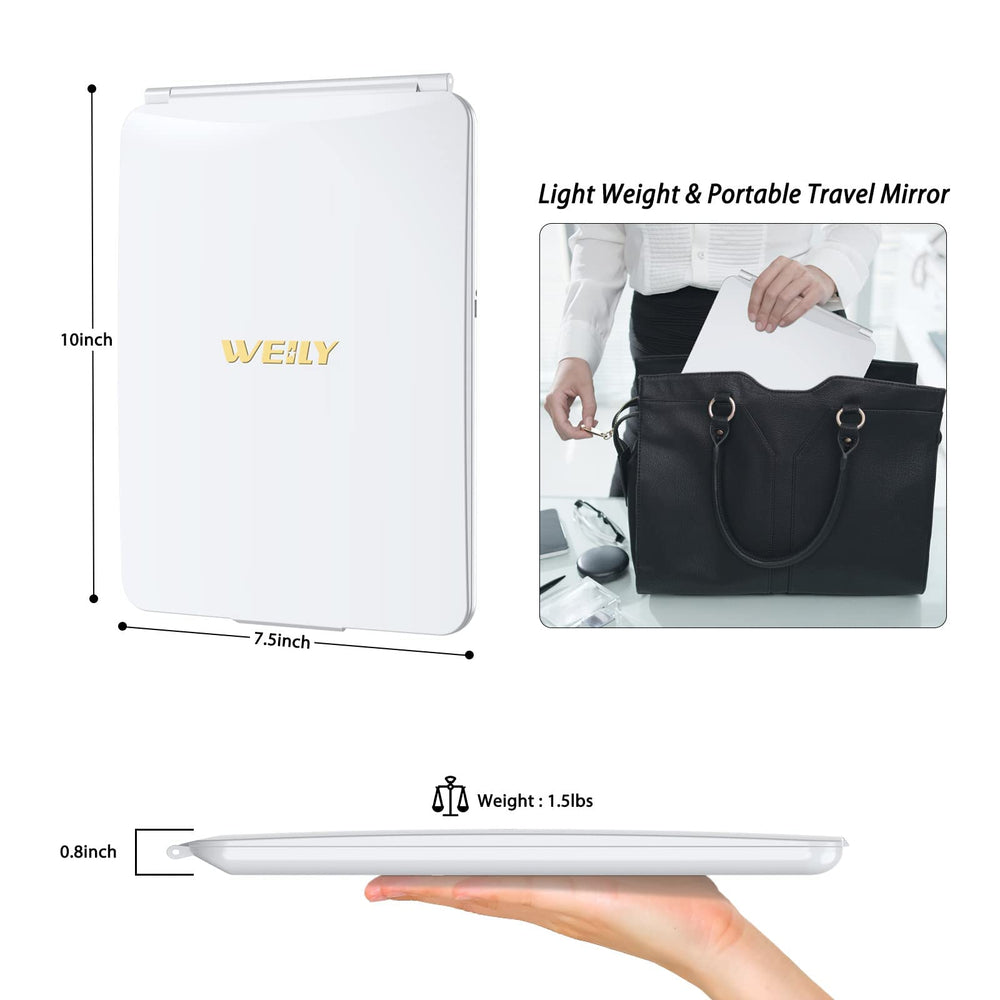 Miroir WEILY batterie interne 2000 mAh, énergie pour plusieurs heures.