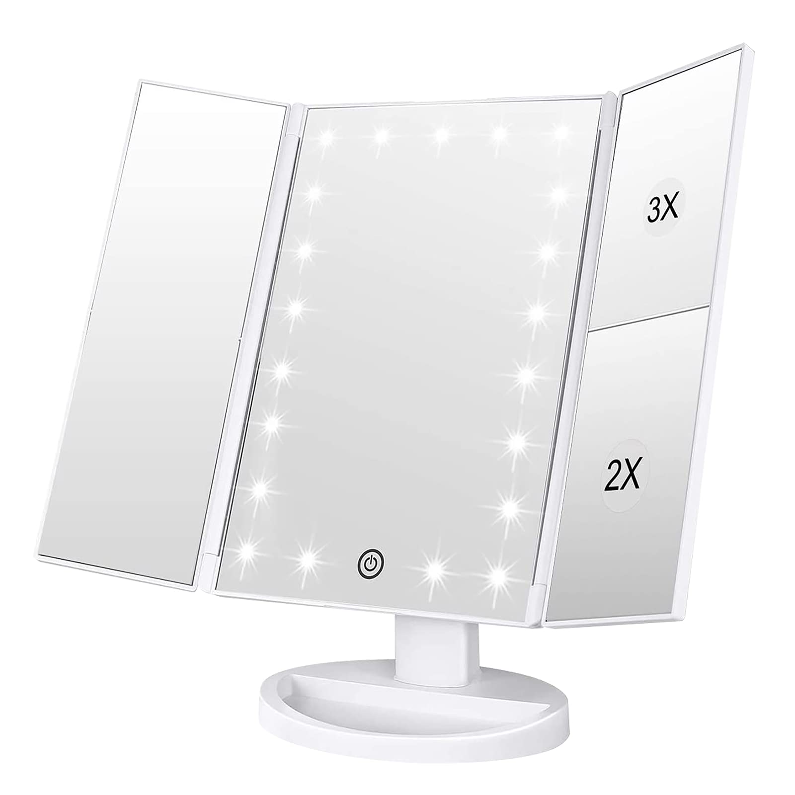 WEILY miroir-maquillage 21-lumières LED pour un éclairage précis.