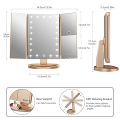 WEILY miroir-tri-fold-portable idéal pour voyage et rangement.