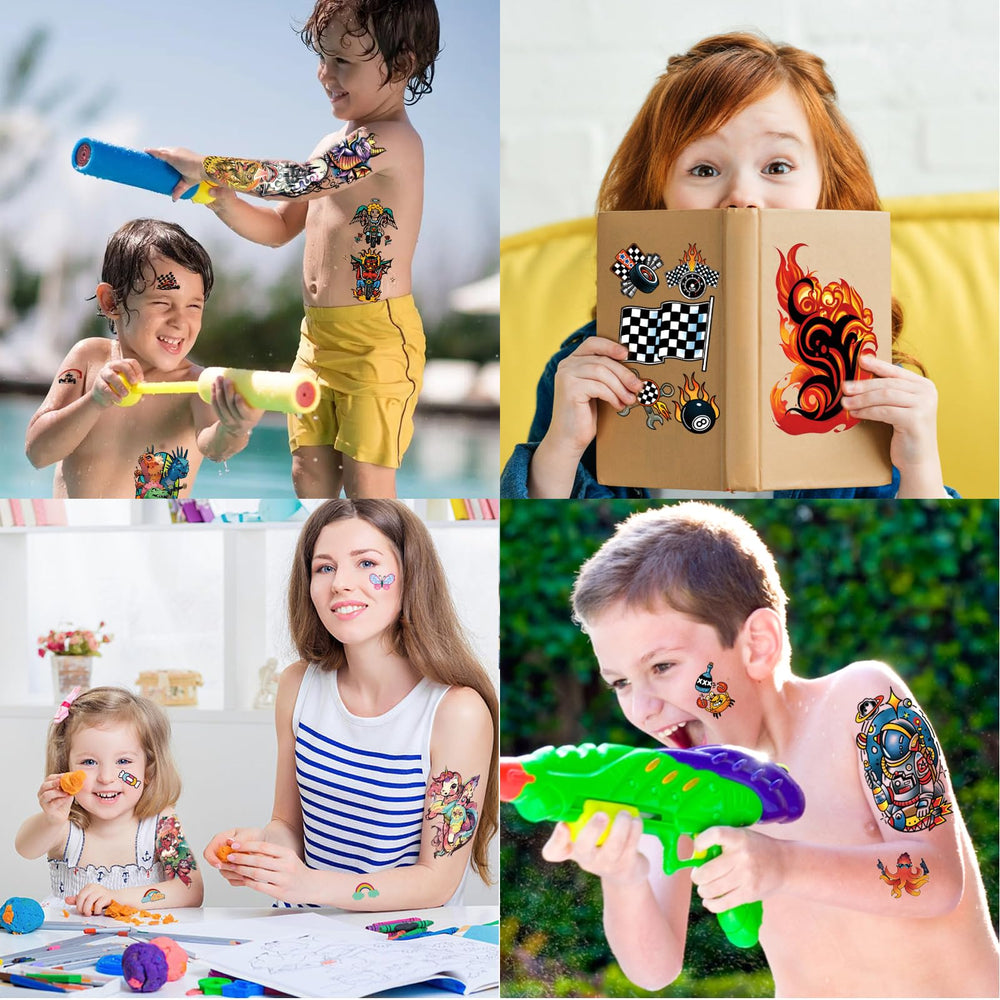 Weipbwor tatouages temporaires – dinosaure amusant pour les jeux et déguisements.