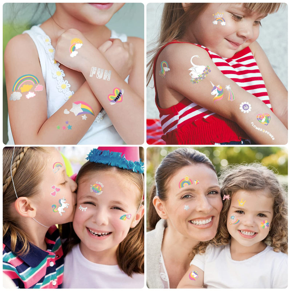 Weipbwor tatouages cygne métallique, allure scintillante sur visage et bras