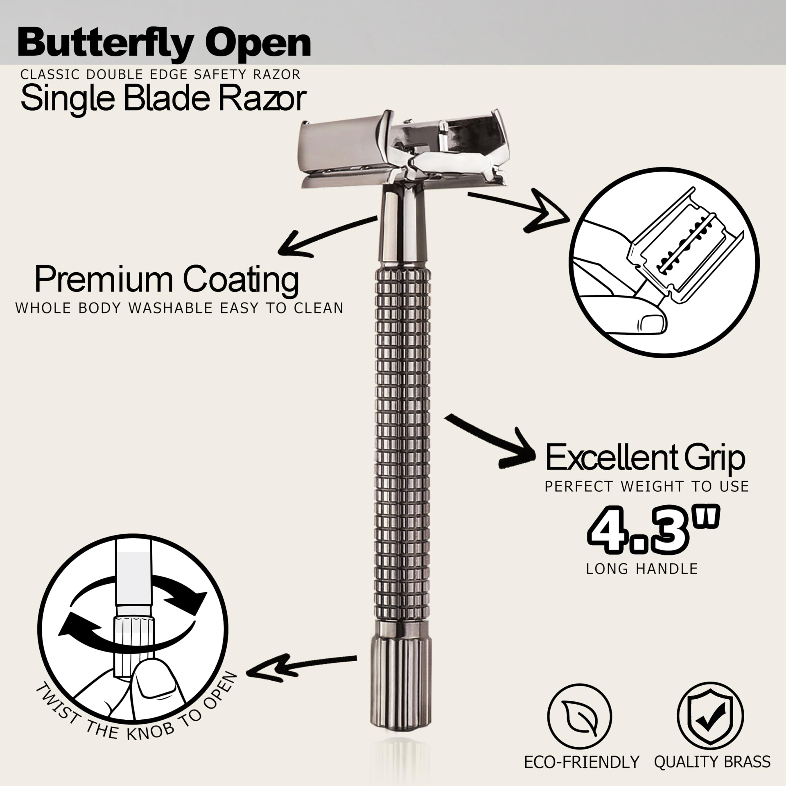 WEISHI ensemble lames inox 5 pour un rasage net et durable.