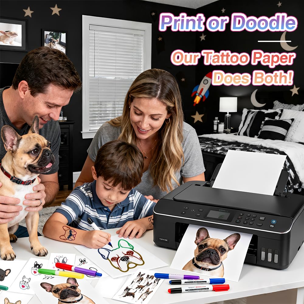 Welacer papier tatouage fête et événement, transfert rapide pour décorations éphémères.