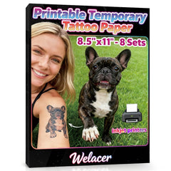 Welacer papier tatouage, impression personnalisée 8x11, pour tester vos designs avant transfert.