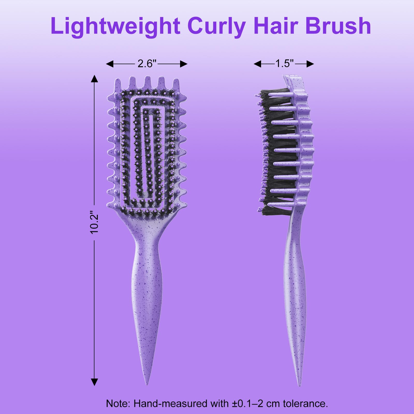 Brosse Weldilgit en couleurs vert et violet adaptées à tous les styles