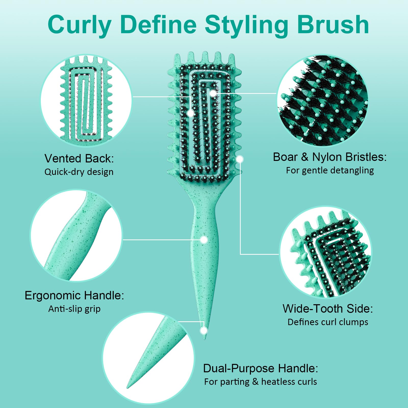 Brosse Weldilgit avec ventilation intégrée favorisant séchage rapide et réduction frisottis