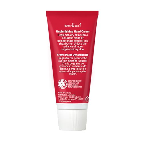 Application douce de Weleda Crème Mains à la Grenade sur les mains