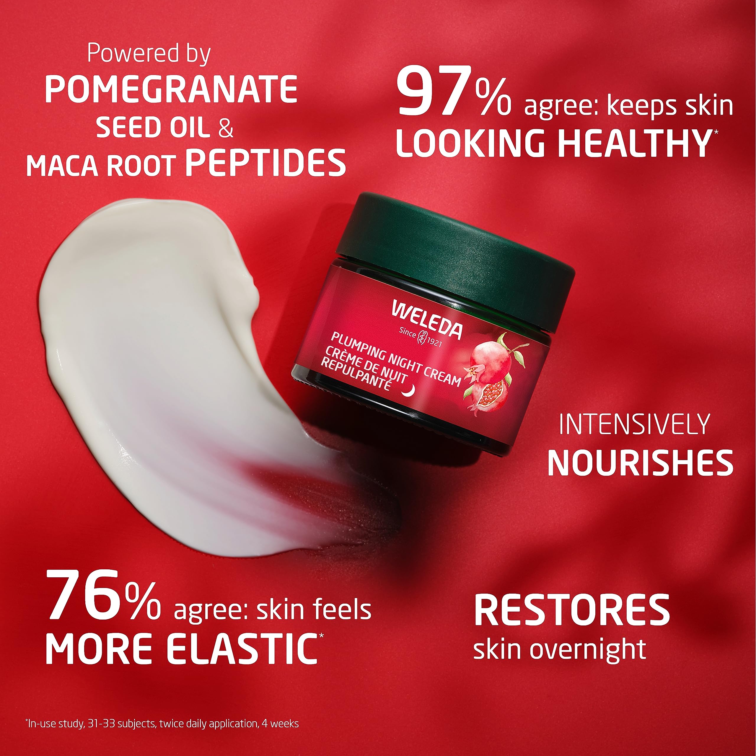 Weleda Crème Nuit Plumping – extrait de feuilles d’olivier pour l’élasticité.