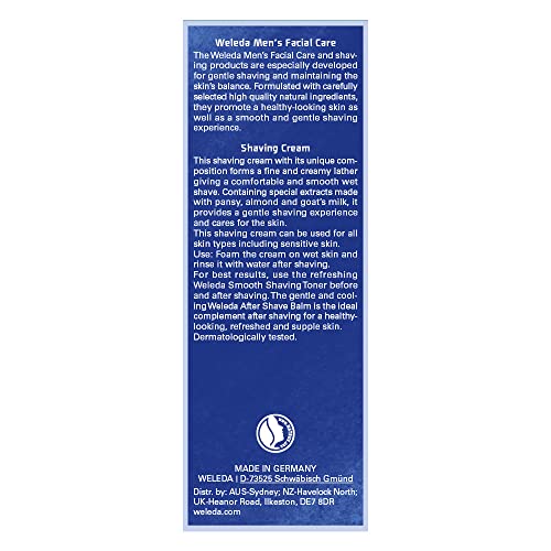 Texture crème riche Weleda, rasage fluide et agréable sur la peau.