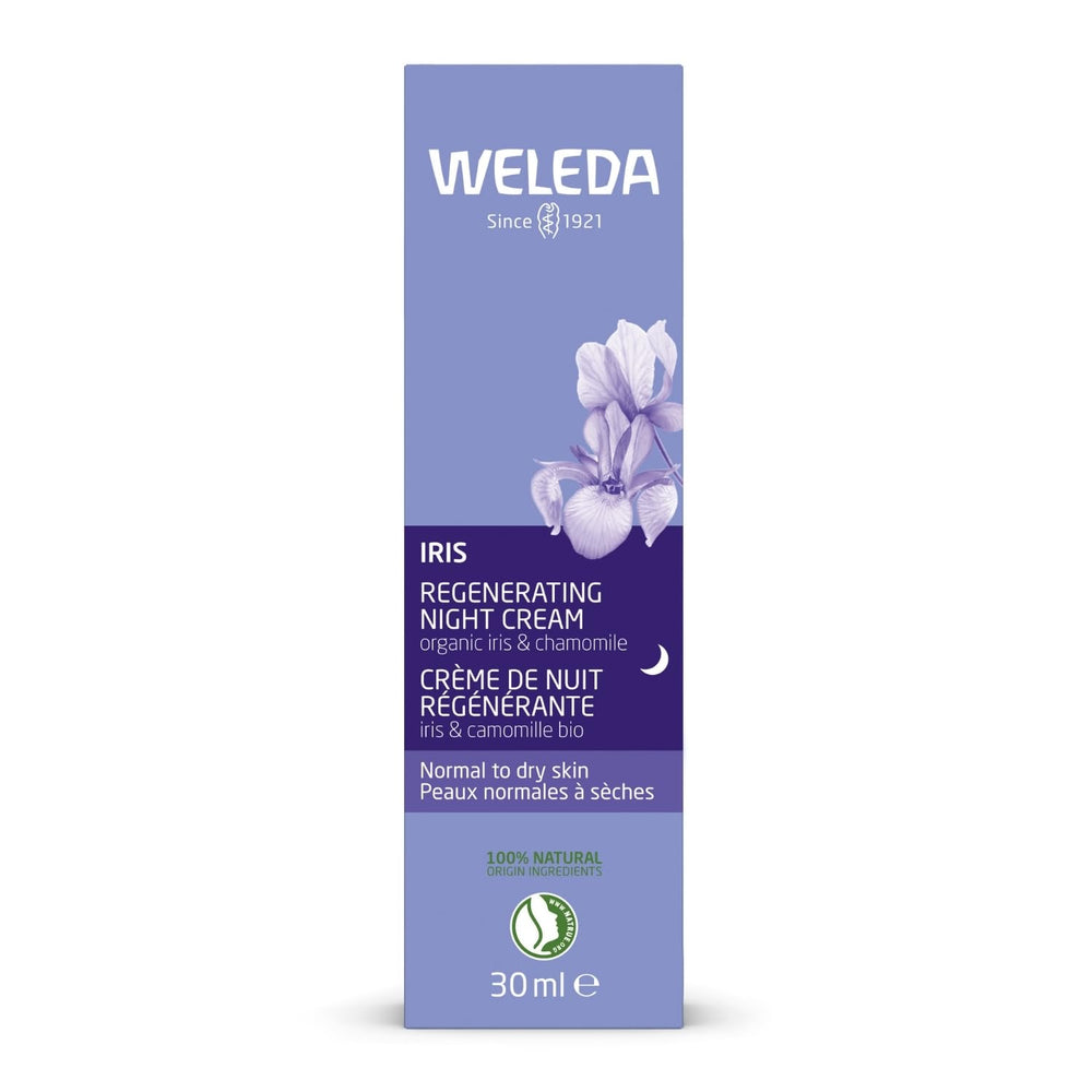 Weleda Iris Crème Nuit pot, nutrition riche pour la peau reposée