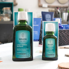 Weleda tonique capillaire apres usage: laisse les cheveux légers et brillants.