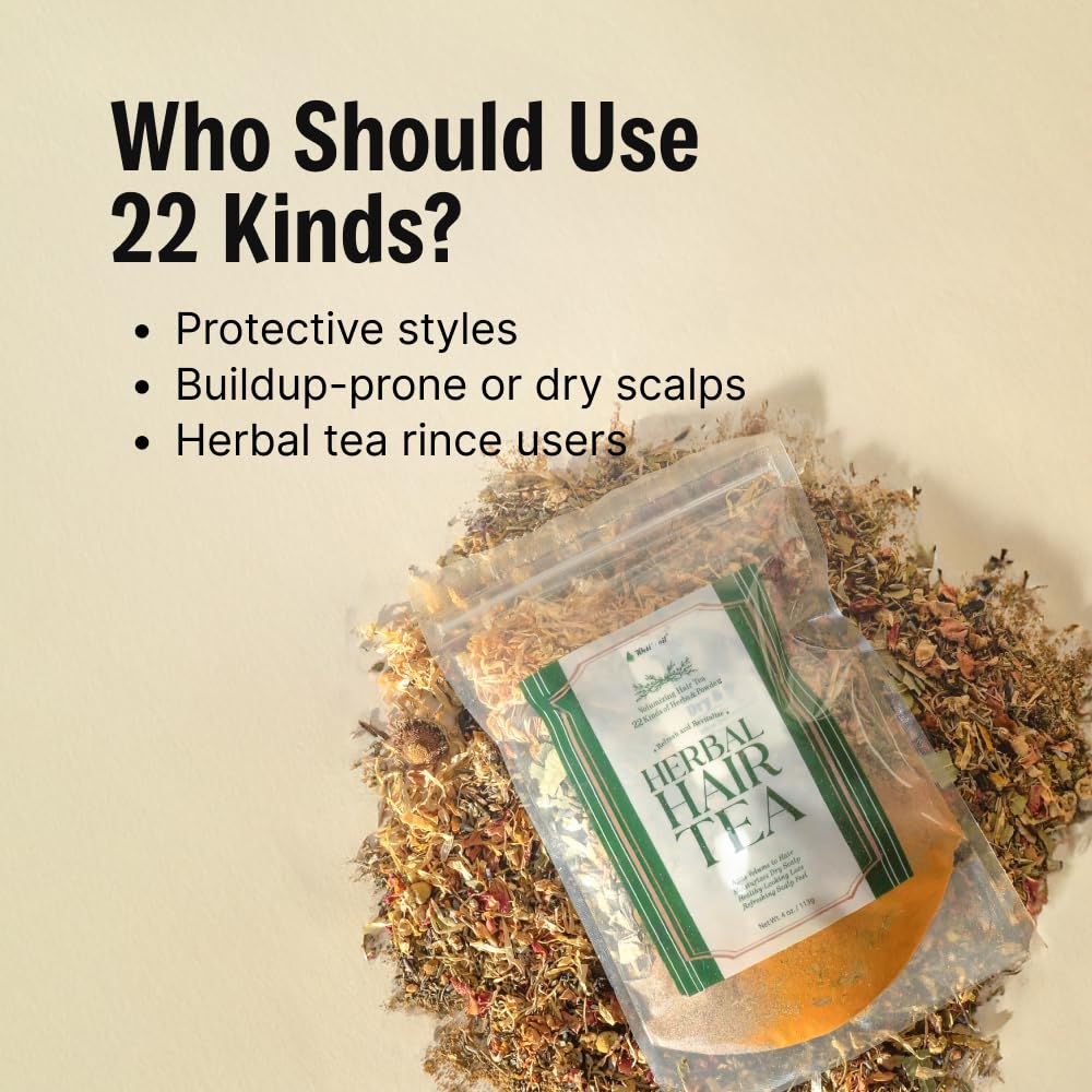 Rinçage thé-capillaire Well's Oil, usage quotidien pour cheveux plus doux.