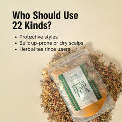 Rinçage thé-capillaire Well's Oil, usage quotidien pour cheveux plus doux.
