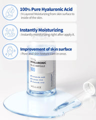 Wellage Real Hyaluronic Blue Ampoule – gouttes prêtes à l’emploi pour application rapide.