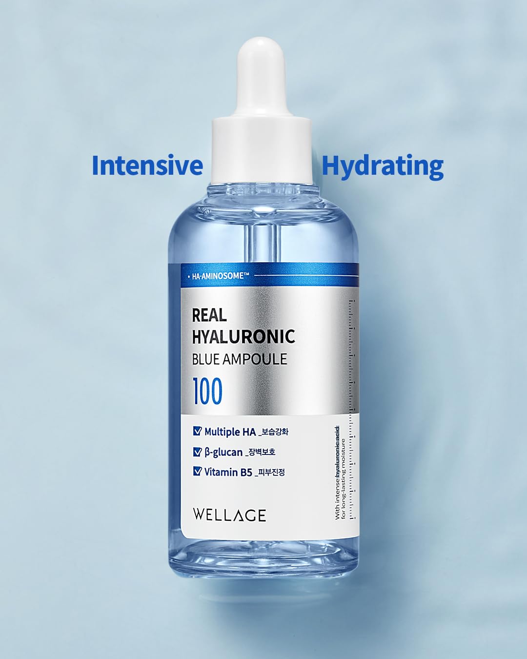 Wellage Real Hyaluronic Blue Ampoule – adaptée pour les peaux sensibles et sèches.