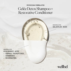 Texture crèmeuse WELLBEL Detox-Restore Duo suggérant une application luxueuse