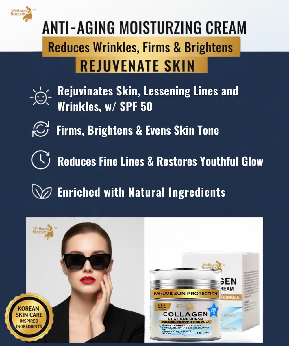 Texture légère Wellness Heavens Crème Visage SPF50 offrant hydratation durable.