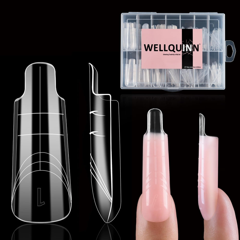 Formes polygel carré sculpté Wellquinn pour une couverture complète et précision.