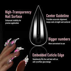 Wellquinn ongles 3D griffes-chat courbes, design compact pour looks audacieux.