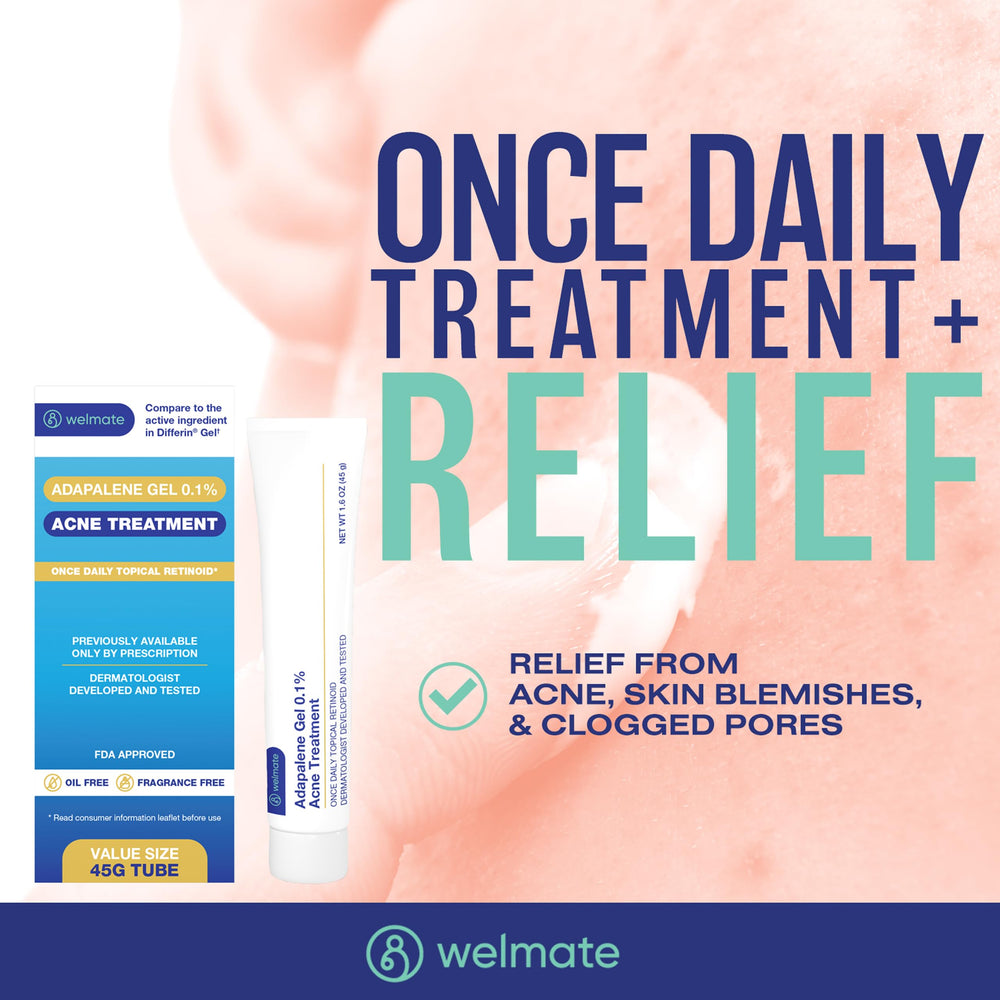 Emballage double Welmate Adapalene Gel 0,1% pour une longue réserve.