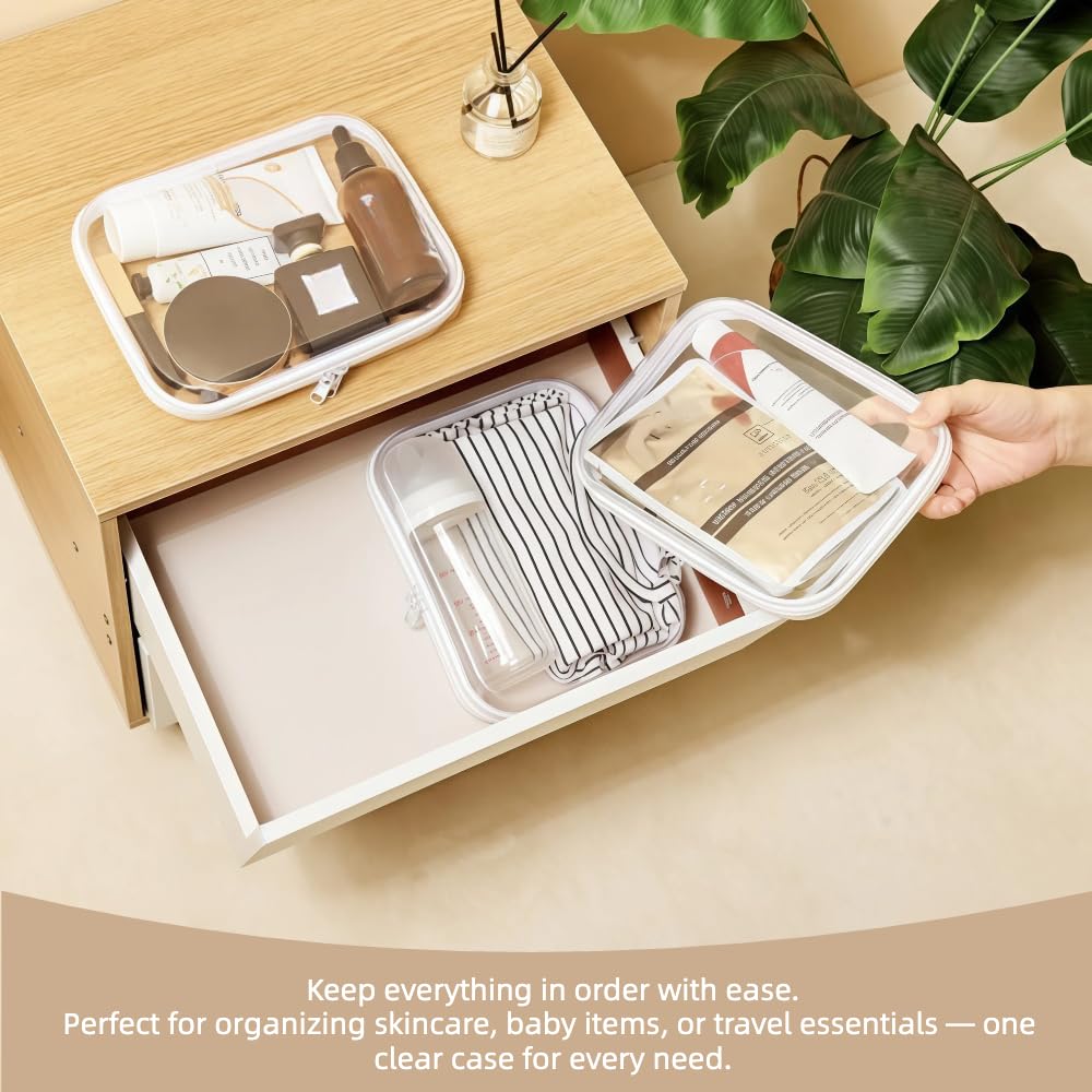WELPIRT pochette claire moyenne – parfaite en voyage pour organiser vos essentiels